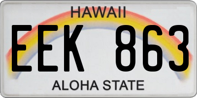 HI license plate EEK863