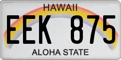 HI license plate EEK875