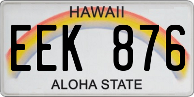 HI license plate EEK876