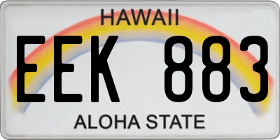 HI license plate EEK883