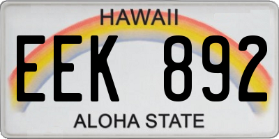 HI license plate EEK892