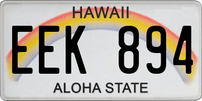 HI license plate EEK894