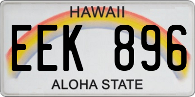 HI license plate EEK896