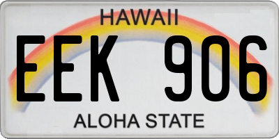HI license plate EEK906