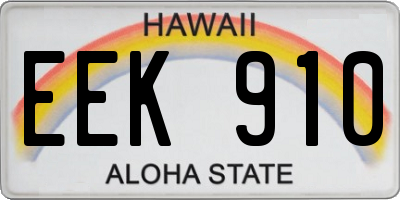 HI license plate EEK910