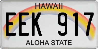 HI license plate EEK917