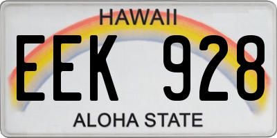 HI license plate EEK928