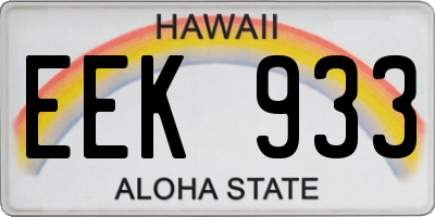 HI license plate EEK933