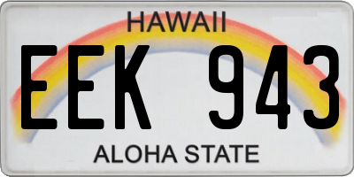 HI license plate EEK943