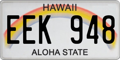 HI license plate EEK948