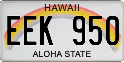 HI license plate EEK950
