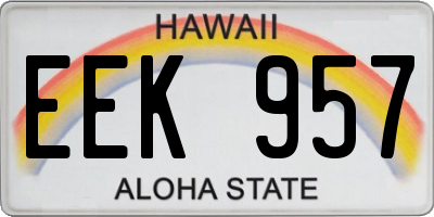 HI license plate EEK957