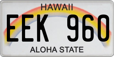 HI license plate EEK960