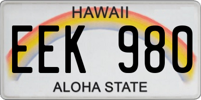 HI license plate EEK980