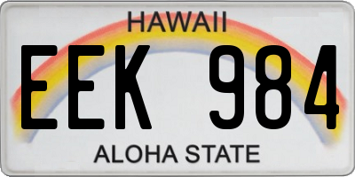 HI license plate EEK984