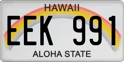 HI license plate EEK991