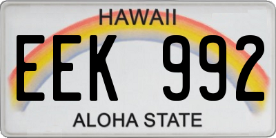 HI license plate EEK992