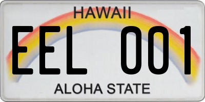 HI license plate EEL001