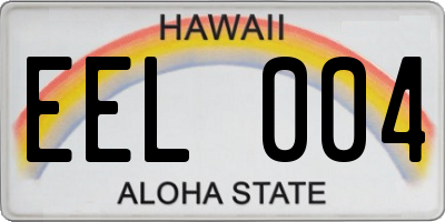 HI license plate EEL004