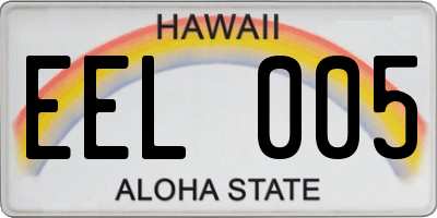 HI license plate EEL005
