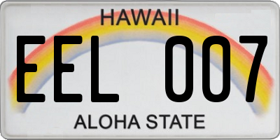 HI license plate EEL007