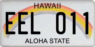 HI license plate EEL011