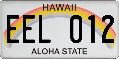 HI license plate EEL012