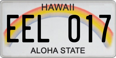 HI license plate EEL017