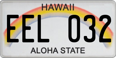 HI license plate EEL032