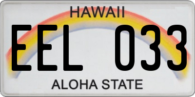 HI license plate EEL033