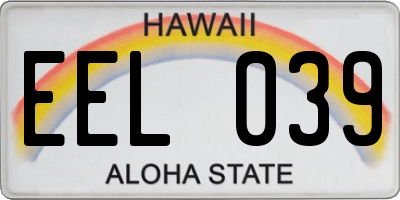 HI license plate EEL039