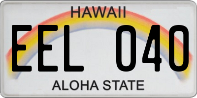 HI license plate EEL040