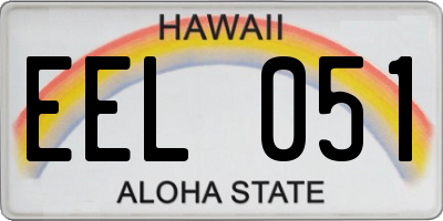 HI license plate EEL051