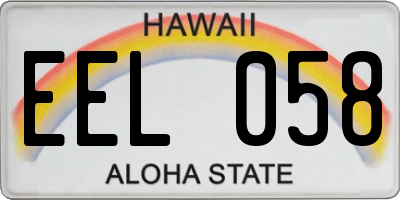 HI license plate EEL058