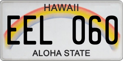 HI license plate EEL060