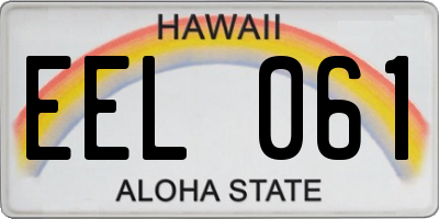 HI license plate EEL061