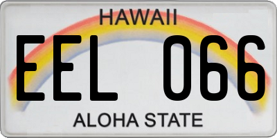 HI license plate EEL066
