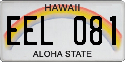 HI license plate EEL081