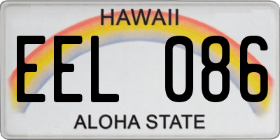 HI license plate EEL086