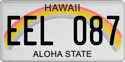HI license plate EEL087