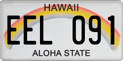 HI license plate EEL091