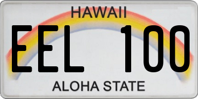 HI license plate EEL100