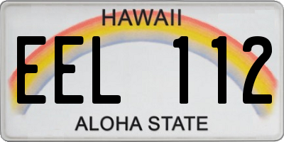 HI license plate EEL112