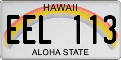 HI license plate EEL113