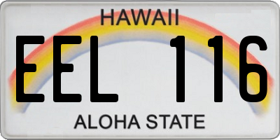 HI license plate EEL116