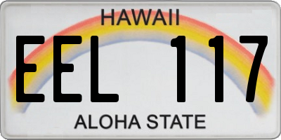 HI license plate EEL117