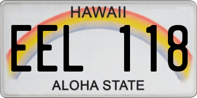 HI license plate EEL118