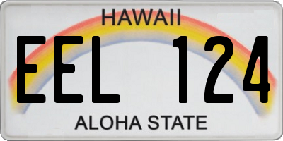 HI license plate EEL124