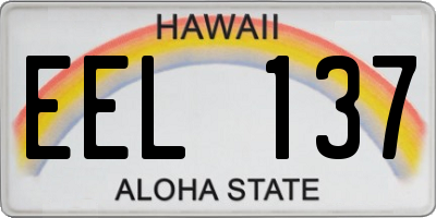 HI license plate EEL137