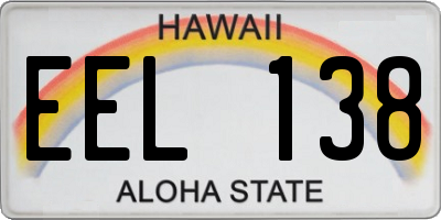 HI license plate EEL138